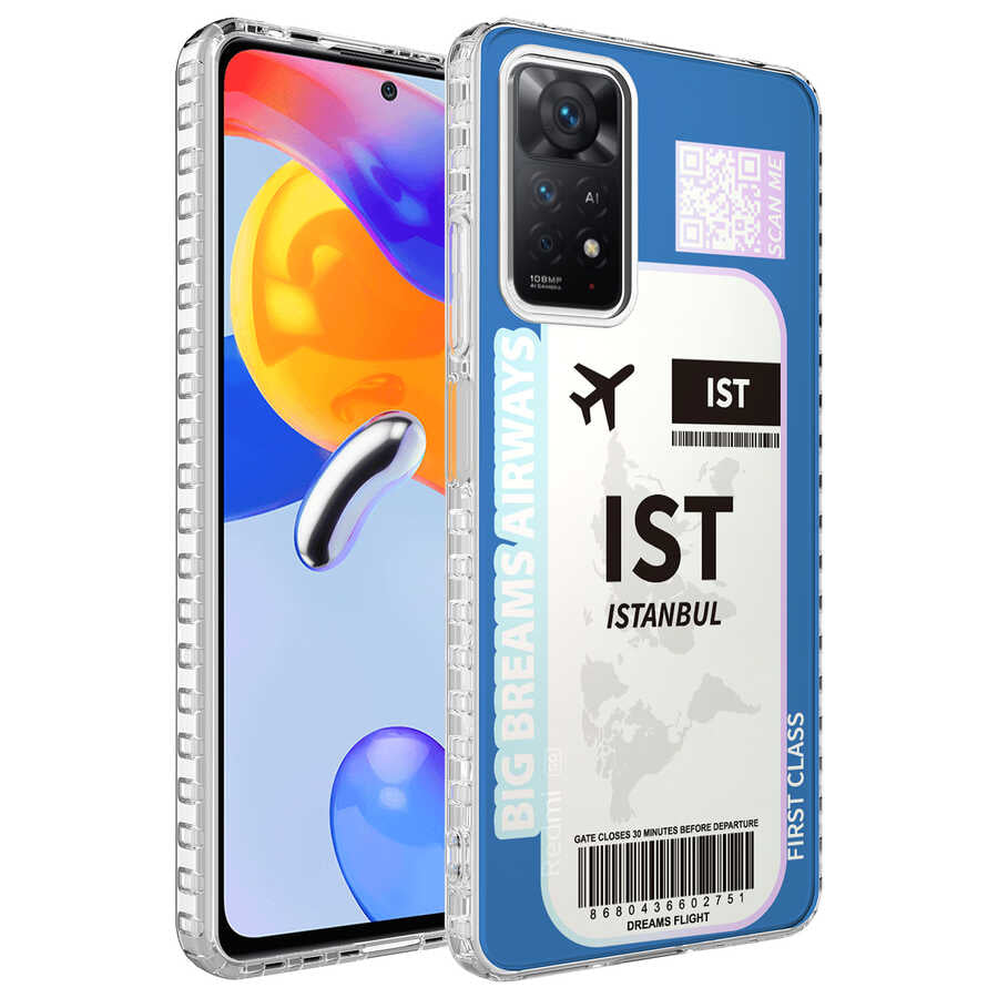 Xiaomi Redmi Note 11S Global Uyumlu Kılıf Airbag Kenarlı Renkli Desenli Silikon Zore Elegans Kapak