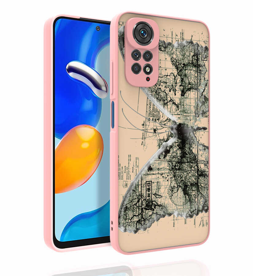 Xiaomi Redmi Note 11S Global Uyumlu Kılıf Desenli Kamera Korumalı Parlak Zore Nora Kapak