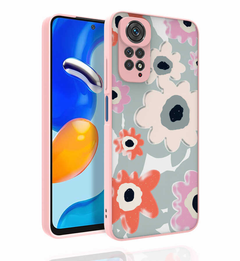 Xiaomi Redmi Note 11S Global Uyumlu Kılıf Desenli Kamera Korumalı Parlak Zore Nora Kapak