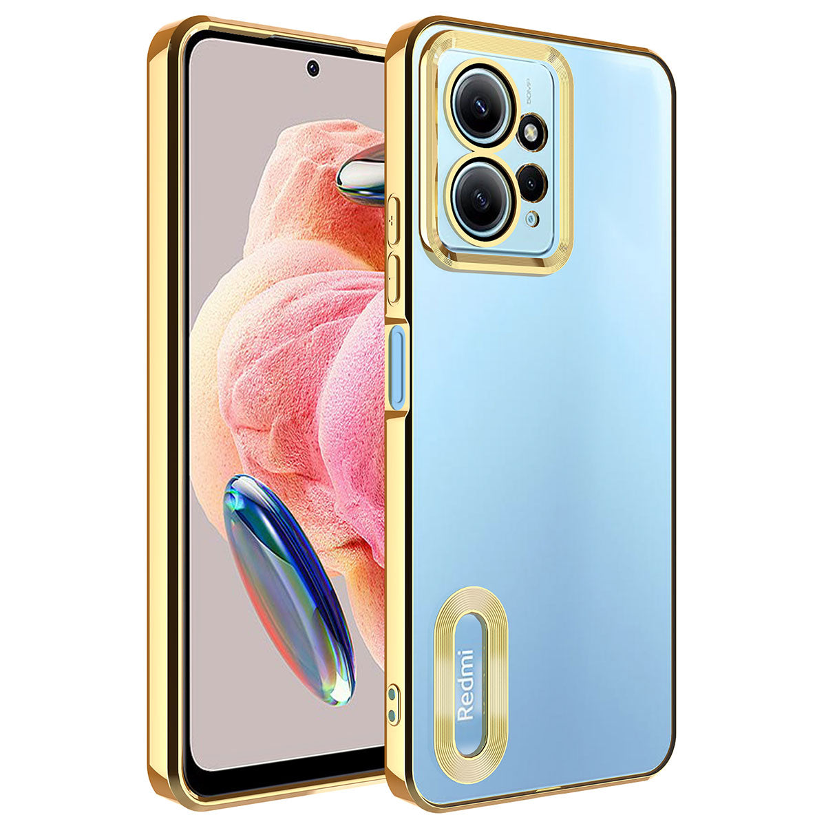 Xiaomi Redmi Note 12 4G Uyumlu Kılıf Kamera Korumalı Logo Gösteren Zore Omega Kapak