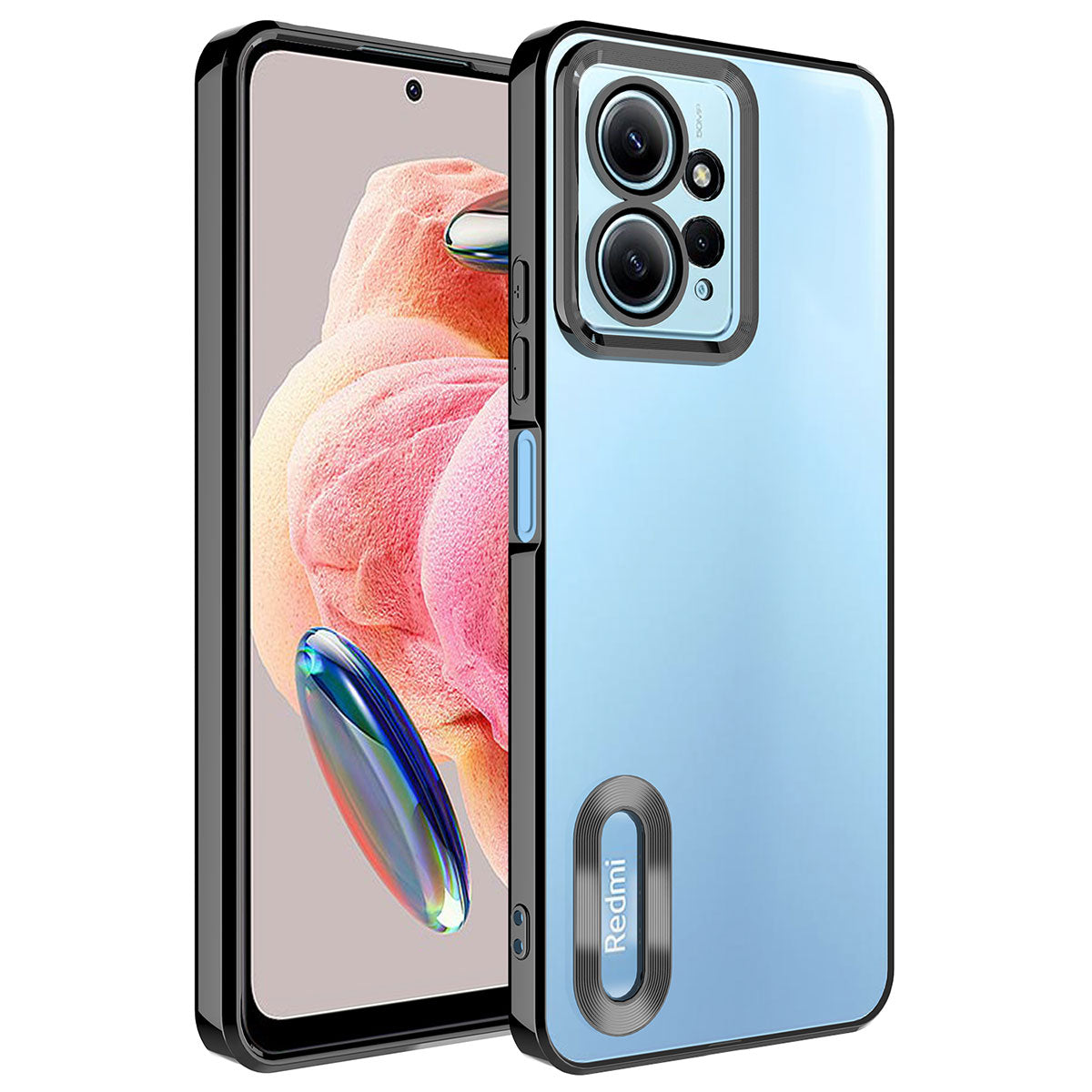 Xiaomi Redmi Note 12 4G Uyumlu Kılıf Kamera Korumalı Logo Gösteren Zore Omega Kapak