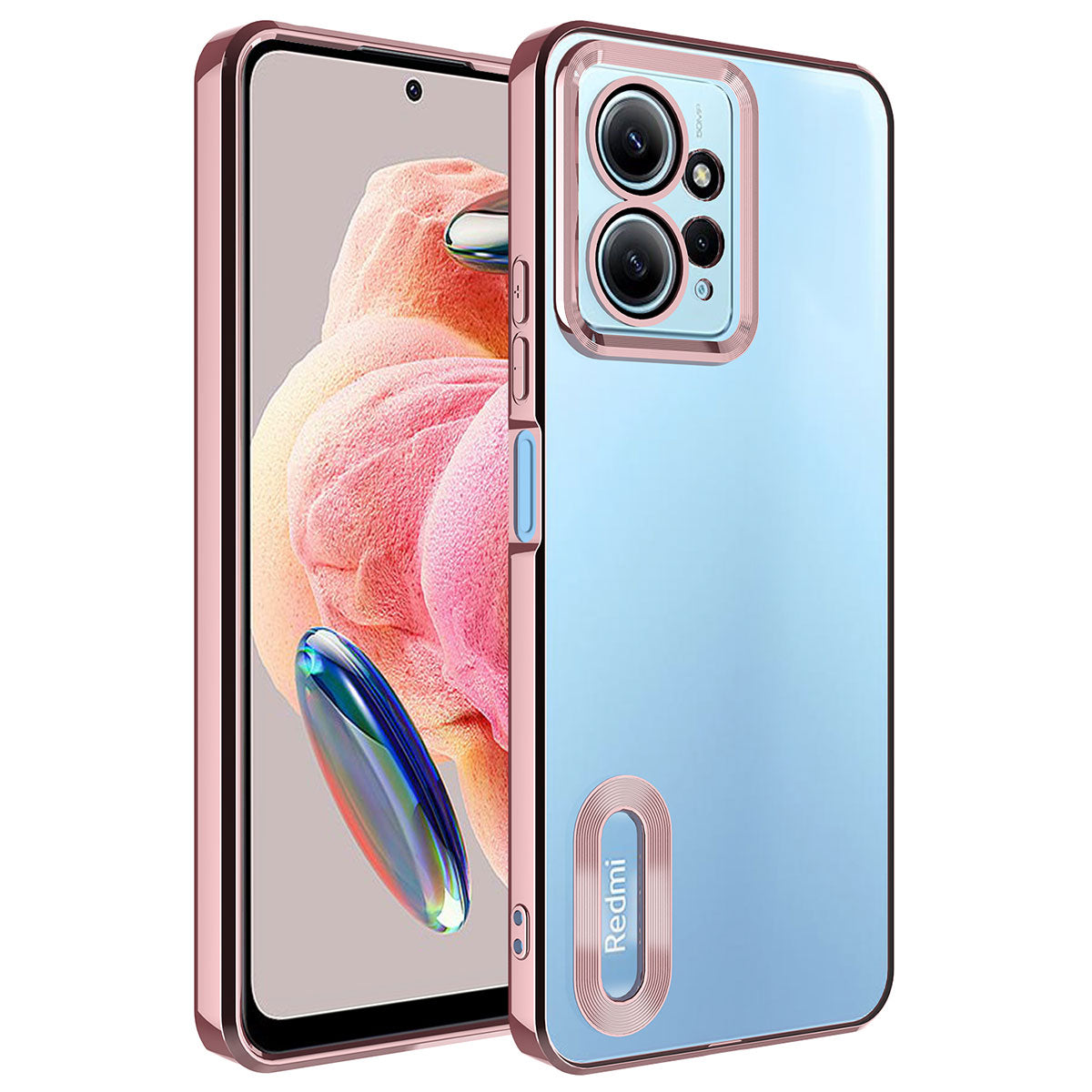 Xiaomi Redmi Note 12 4G Uyumlu Kılıf Kamera Korumalı Logo Gösteren Zore Omega Kapak