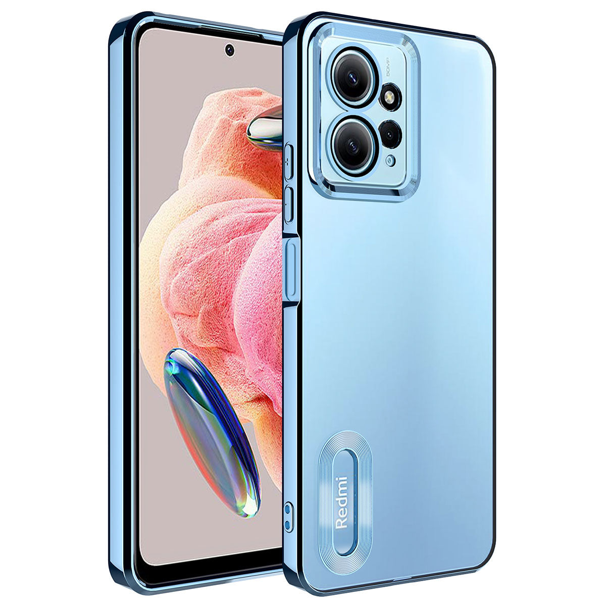 Xiaomi Redmi Note 12 4G Uyumlu Kılıf Kamera Korumalı Logo Gösteren Zore Omega Kapak