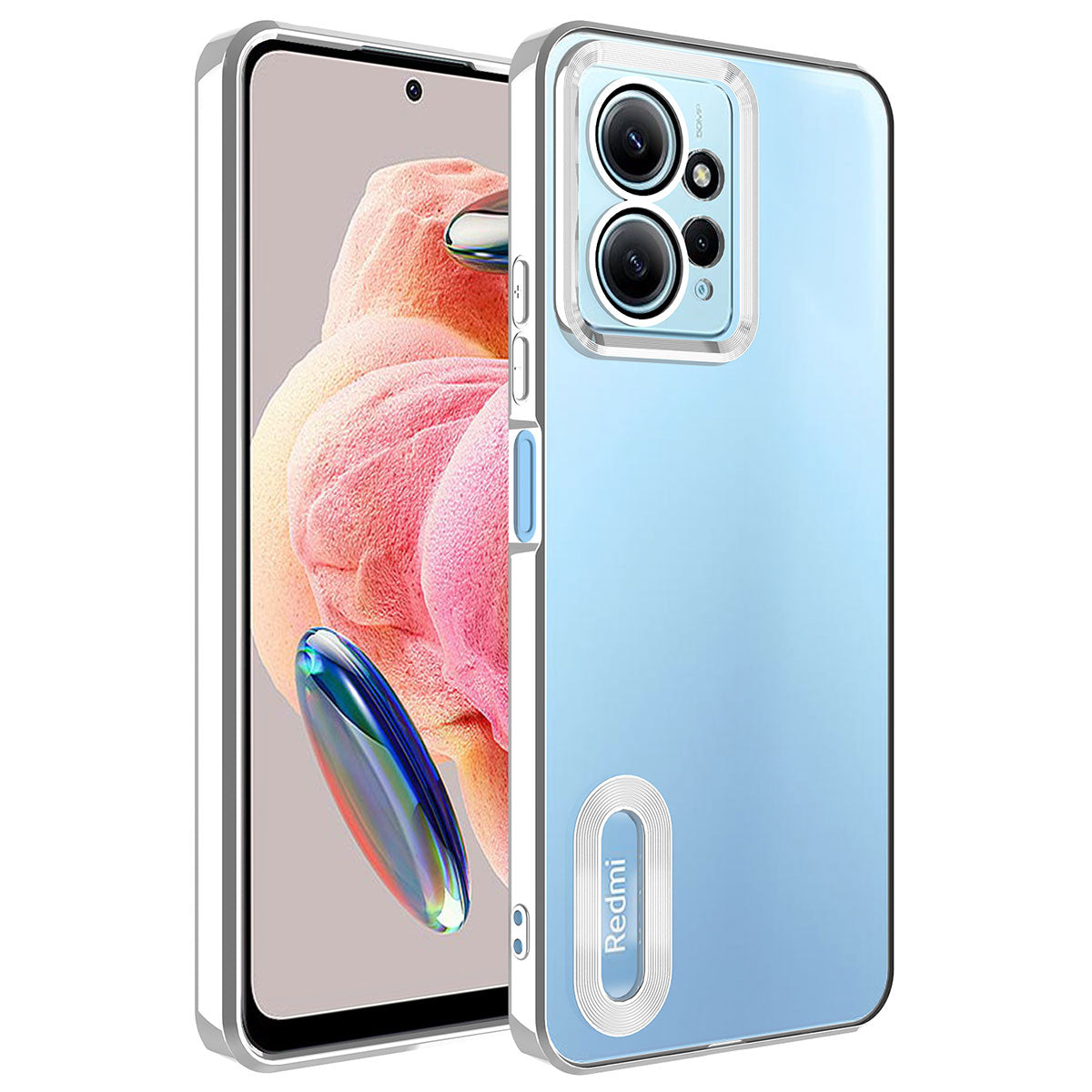 Xiaomi Redmi Note 12 4G Uyumlu Kılıf Kamera Korumalı Logo Gösteren Zore Omega Kapak