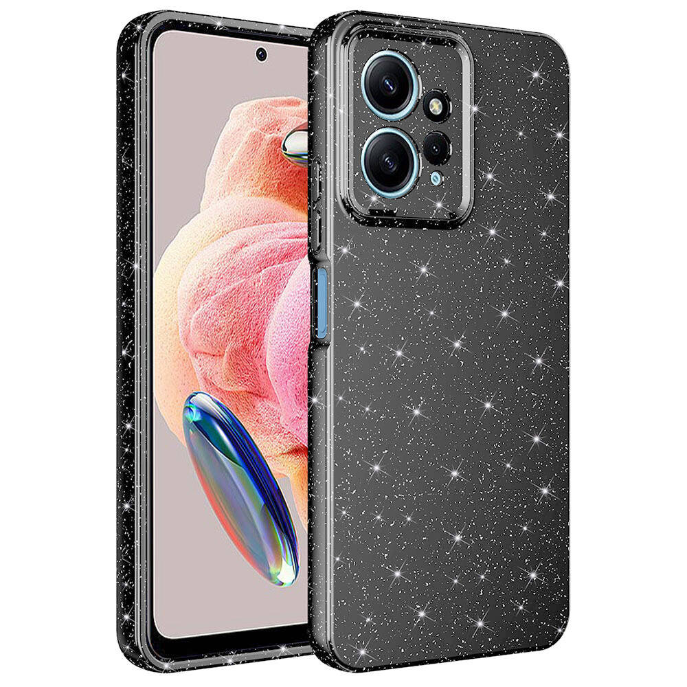 Xiaomi Redmi Note 12 4G Uyumlu Kılıf Kamera Korumalı Simli Lüks Zore Koton Kapak