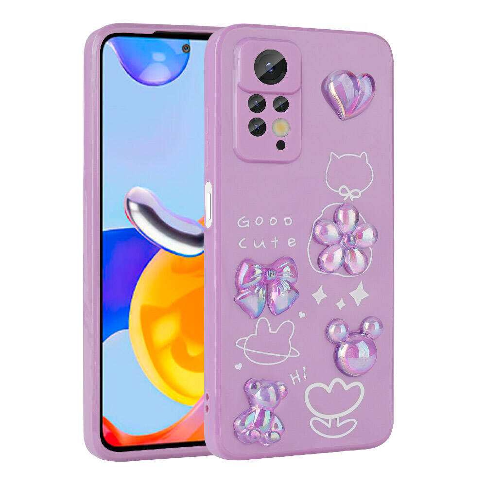 Xiaomi Redmi Note 12 Pro 4G Uyumlu Kılıf Kabartma Figürlü Parlak Zore Toys Silikon Kapak