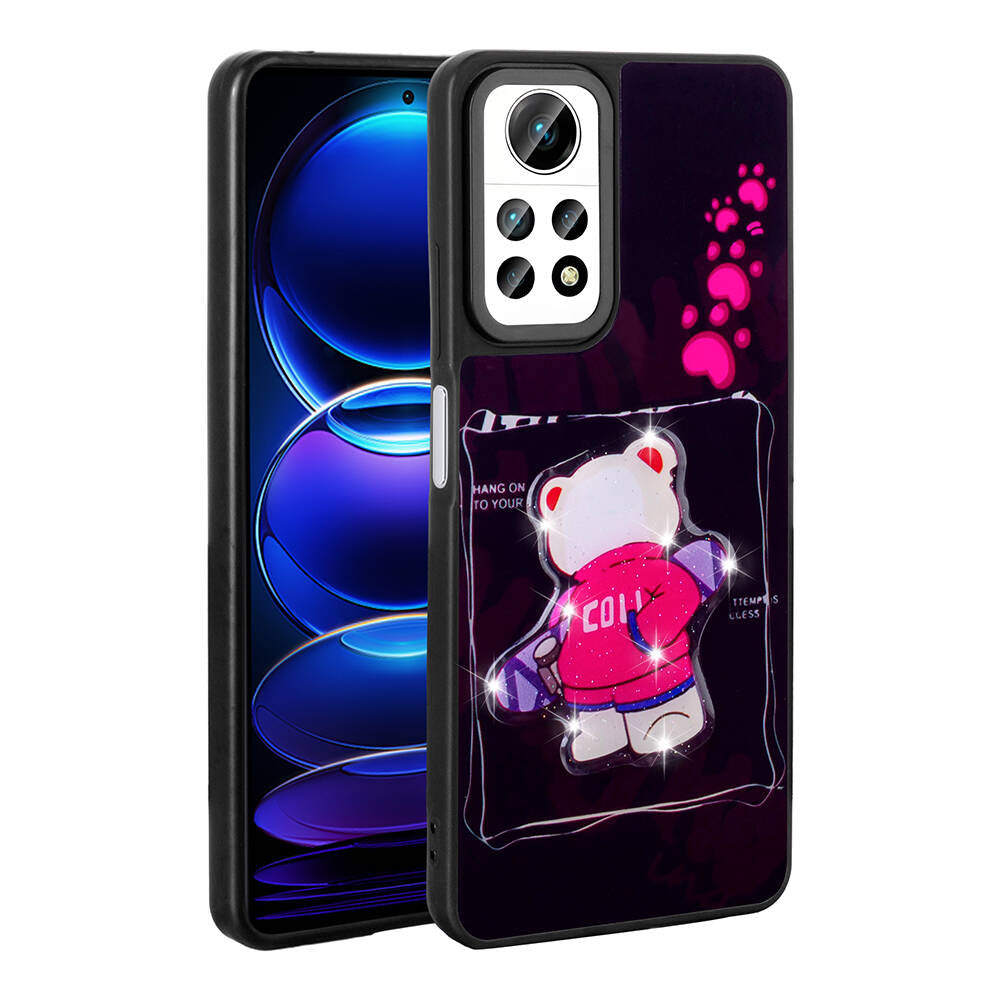 Xiaomi Redmi Note 12 Pro 4G Uyumlu Kılıf Parlayan Kabartmalı İkonik Figürlü Zore Amas Silikon Kapak