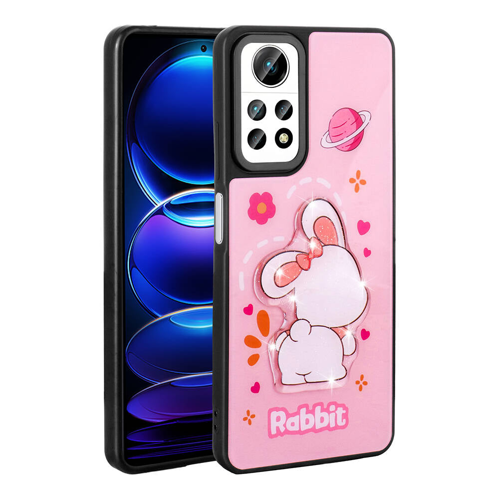 Xiaomi Redmi Note 12 Pro 4G Uyumlu Kılıf Parlayan Kabartmalı İkonik Figürlü Zore Amas Silikon Kapak