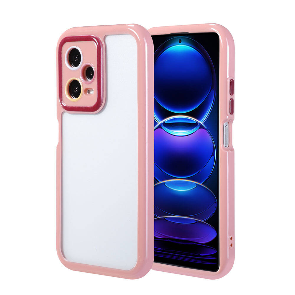 Xiaomi Redmi Note 12 Pro 5G Uyumlu Kılıf Kamera Korumalı Renkli Kenar ve Çerçeve Tasarımlı Zore Vitamin Kapak