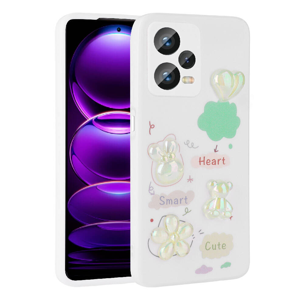 Xiaomi Redmi Note 12 Pro Plus 5G Uyumlu Kılıf Kabartma Figürlü Parlak Zore Toys Silikon Kapak