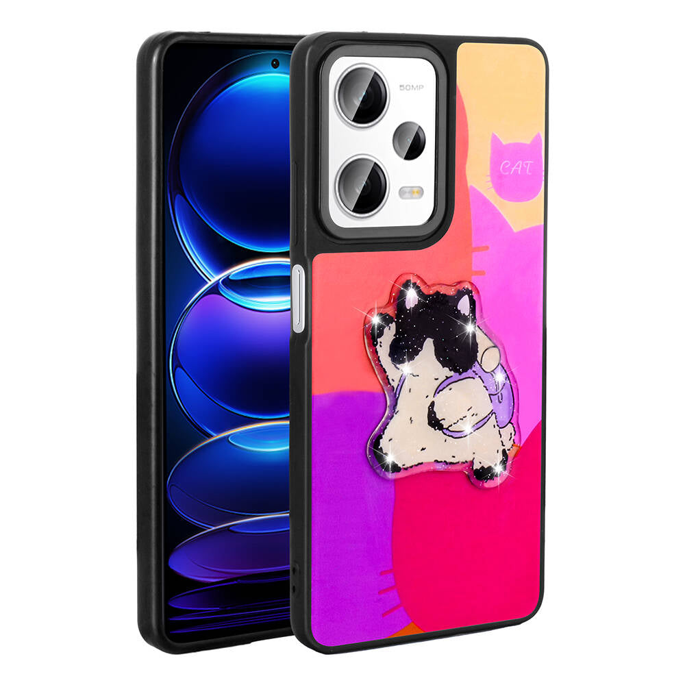 Xiaomi Redmi Note 12 Pro Plus 5G Uyumlu Kılıf Parlayan Kabartmalı İkonik Figürlü Zore Amas Silikon Kapak