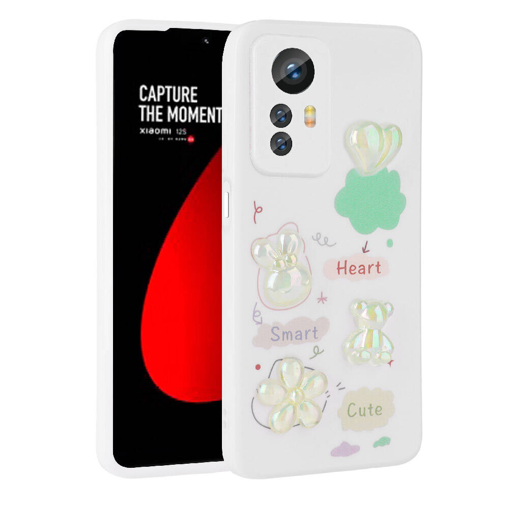Xiaomi Redmi Note 12S Uyumlu Kılıf Kabartma Figürlü Parlak Zore Toys Silikon Kapak