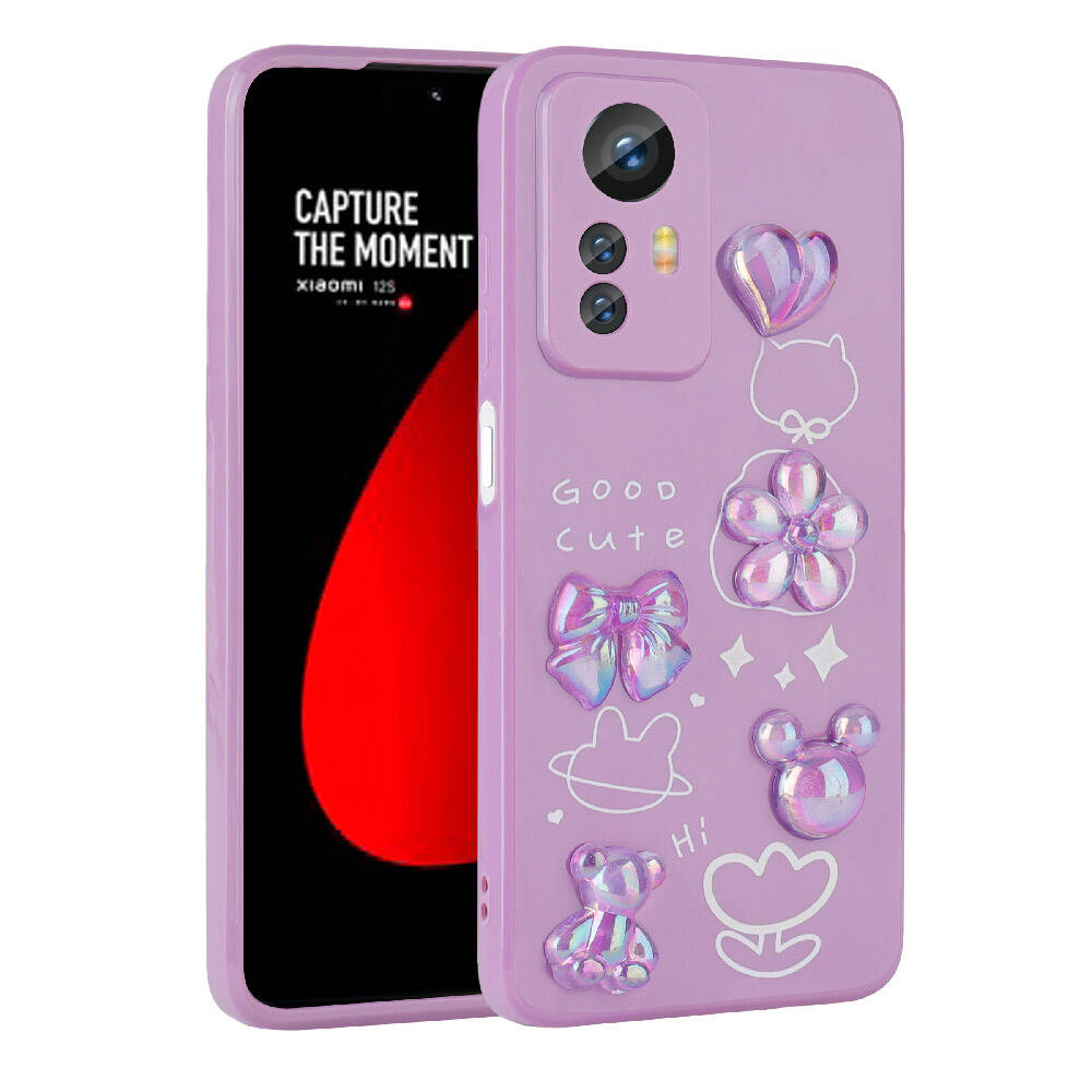 Xiaomi Redmi Note 12S Uyumlu Kılıf Kabartma Figürlü Parlak Zore Toys Silikon Kapak