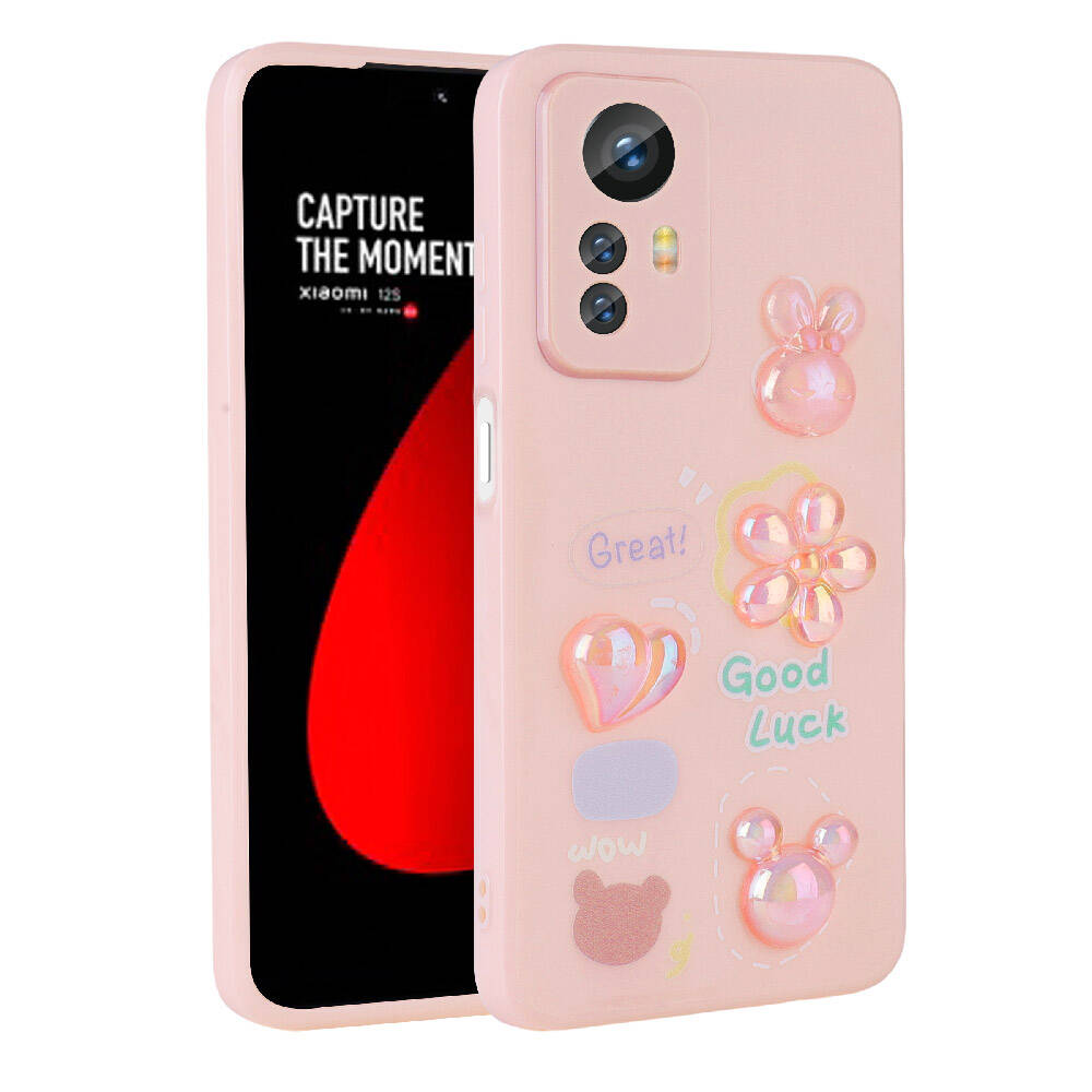 Xiaomi Redmi Note 12S Uyumlu Kılıf Kabartma Figürlü Parlak Zore Toys Silikon Kapak