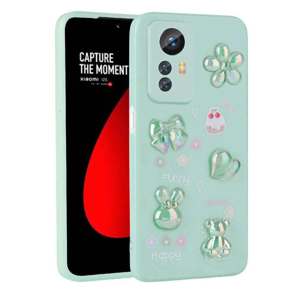 Xiaomi Redmi Note 12S Uyumlu Kılıf Kabartma Figürlü Parlak Zore Toys Silikon Kapak