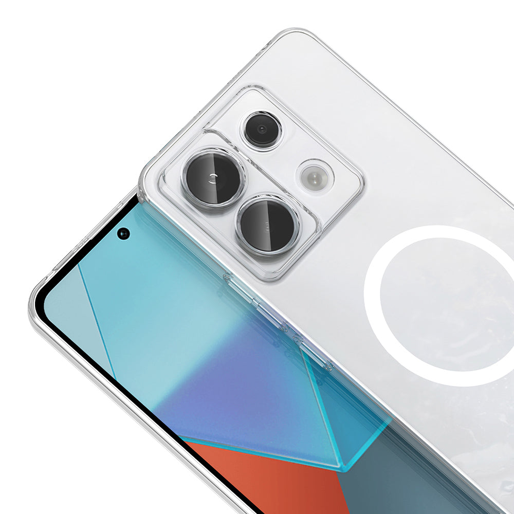 Xiaomi Redmi Note 13 Pro 4G Kamera Korumalı M-Safe Şarj Özellikli Şeffaf Zore London Sert PC Kapak