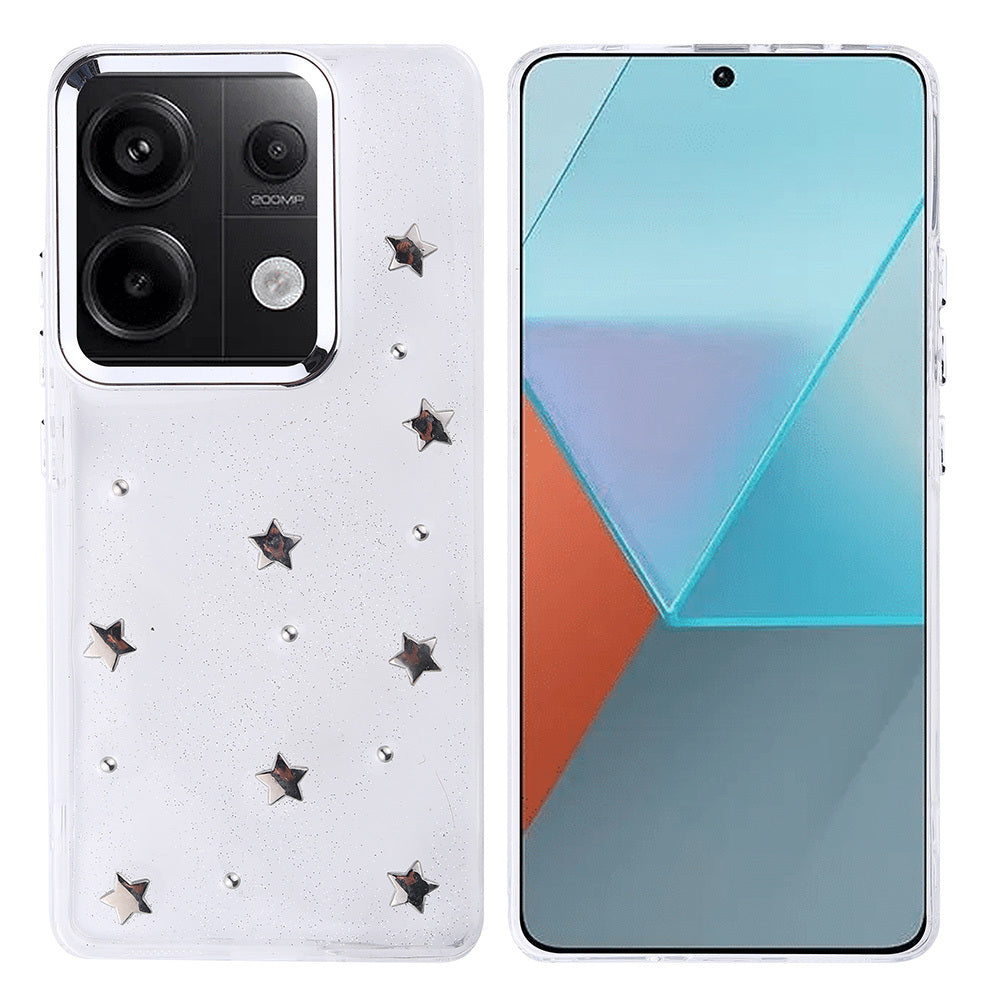 Xiaomi Redmi Note 13 Pro 4G Uyumlu Kılıf Airbag Tasarımlı Simli Şeffaf Zore Kutup Kapak