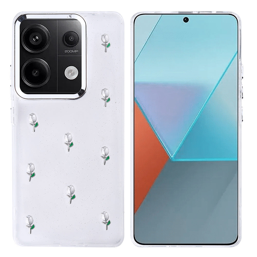 Xiaomi Redmi Note 13 Pro 4G Uyumlu Kılıf Airbag Tasarımlı Simli Şeffaf Zore Kutup Kapak