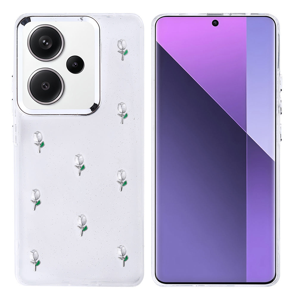 Xiaomi Redmi Note 13 Pro Plus 5G Uyumlu Kılıf Airbag Tasarımlı Simli Şeffaf Zore Kutup Kapak