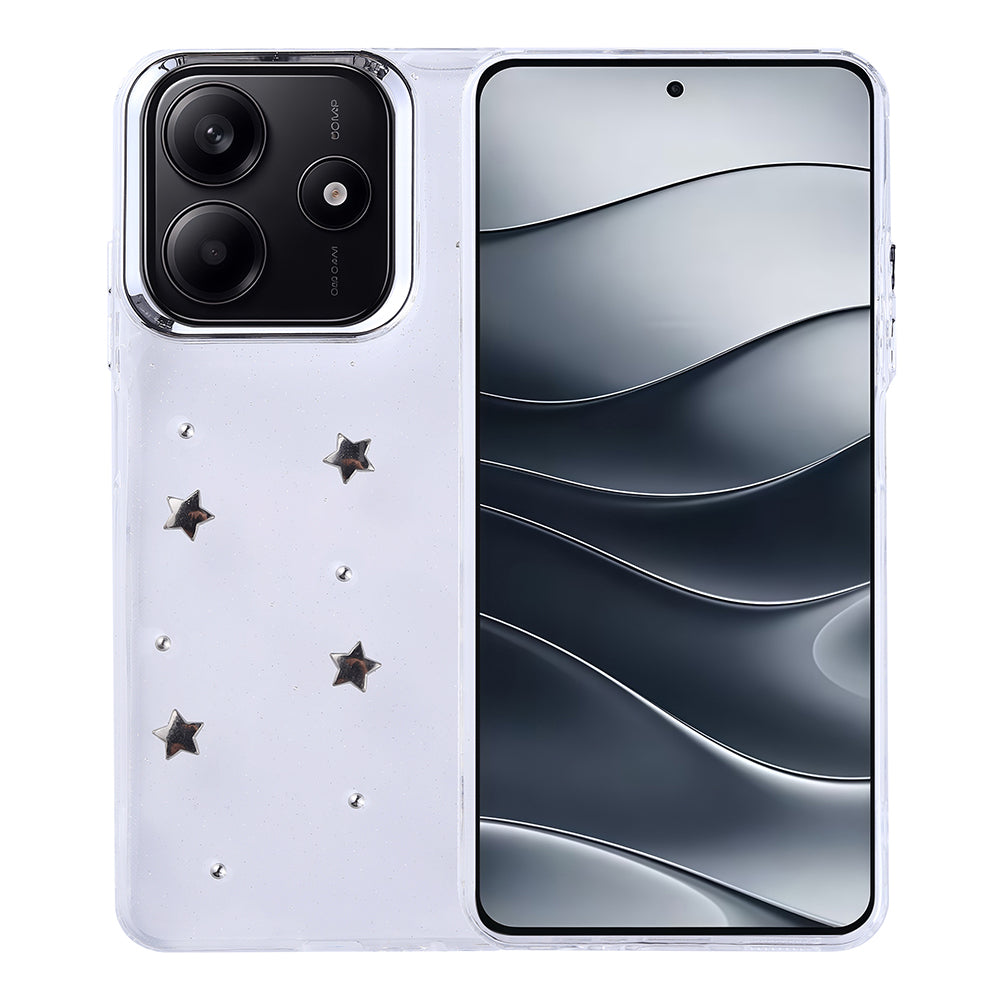 Xiaomi Redmi Note 14 4G Uyumlu Kılıf Airbag Tasarımlı Simli Şeffaf Zore Kutup Kapak