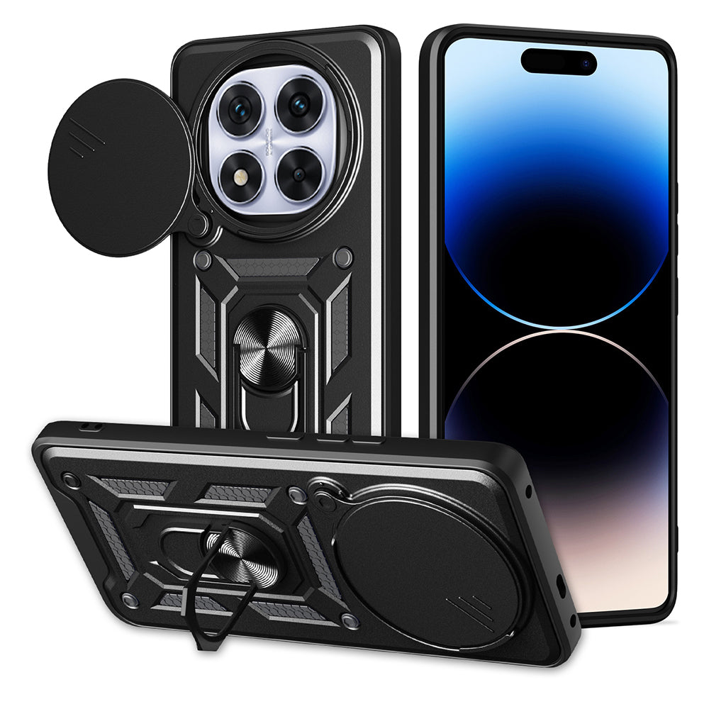 Xiaomi Redmi Note 14 Pro Plus Uyumlu Kılıf Magnetik Standlı Kamera Korumalı Zore Sürgülü Vega Kapak
