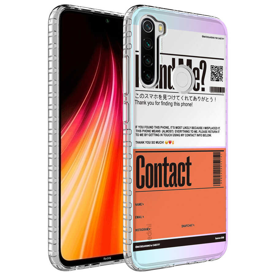 Xiaomi Redmi Note 8 Uyumlu Kılıf Airbag Kenarlı Renkli Desenli Silikon Zore Elegans Kapak