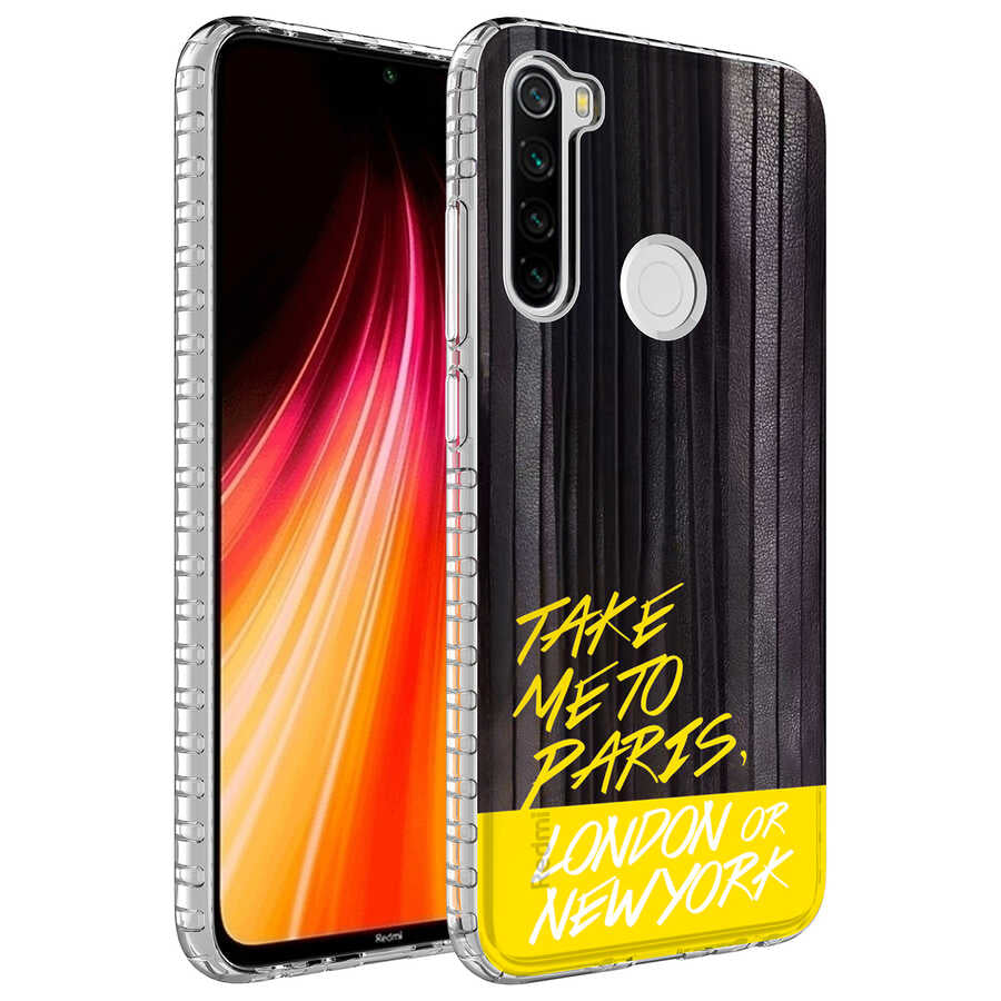 Xiaomi Redmi Note 8 Uyumlu Kılıf Airbag Kenarlı Renkli Desenli Silikon Zore Elegans Kapak