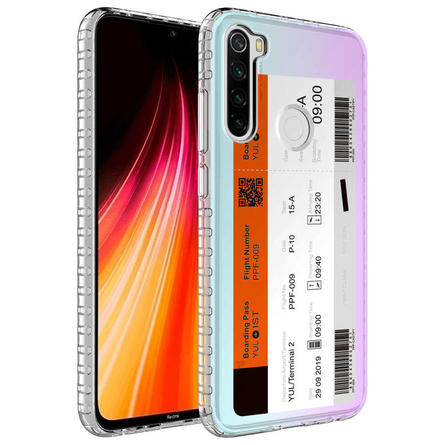 Xiaomi Redmi Note 8 Uyumlu Kılıf Airbag Kenarlı Renkli Desenli Silikon Zore Elegans Kapak