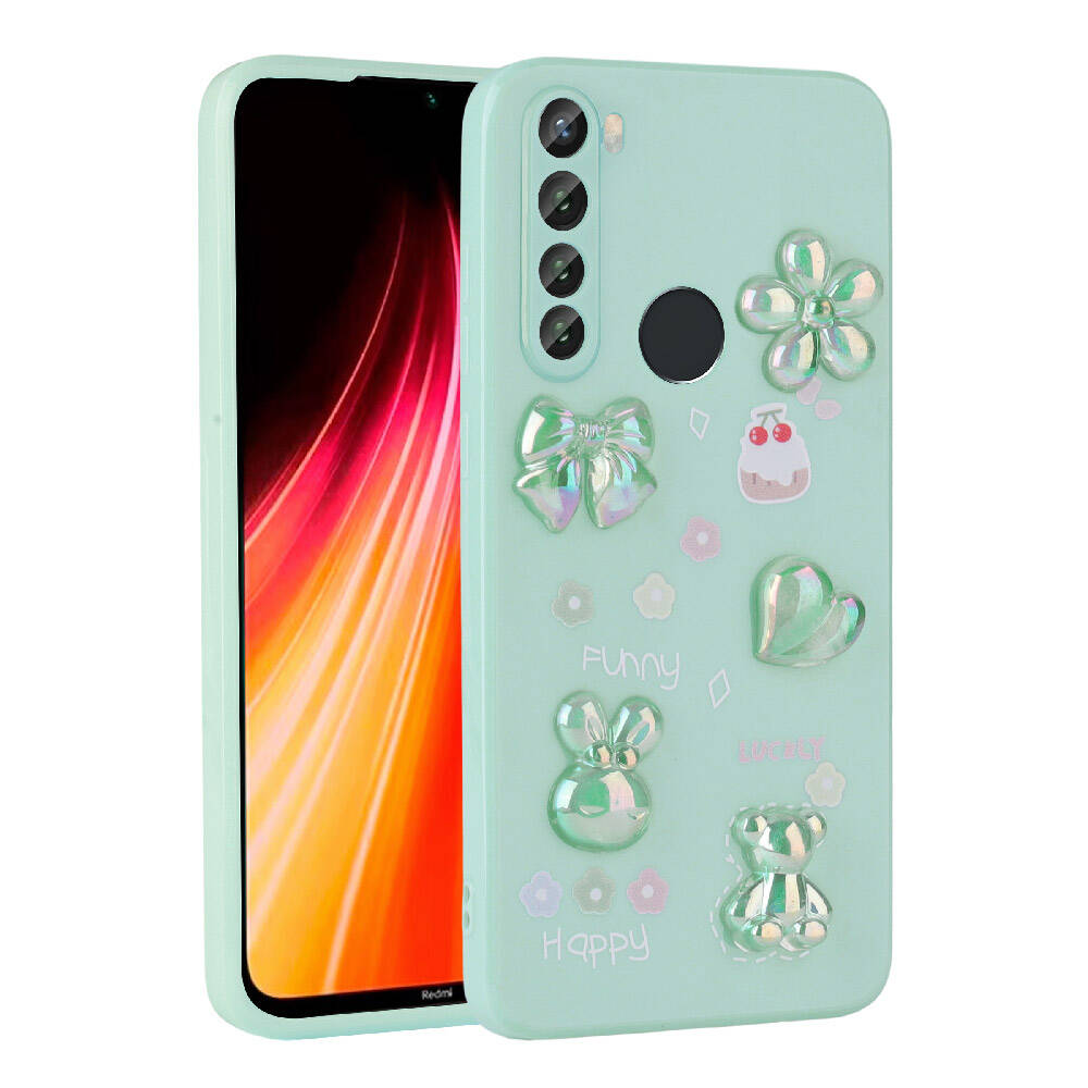Xiaomi Redmi Note 8 Uyumlu Kılıf Kabartma Figürlü Parlak Zore Toys Silikon Kapak