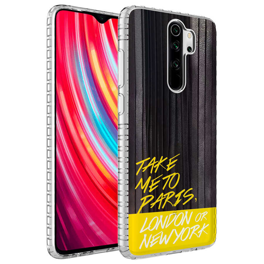 Xiaomi Redmi Note 8 Pro Uyumlu Kılıf Airbag Kenarlı Renkli Desenli Silikon Zore Elegans Kapak