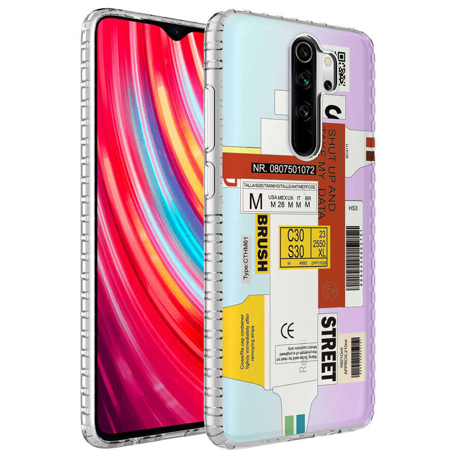 Xiaomi Redmi Note 8 Pro Uyumlu Kılıf Airbag Kenarlı Renkli Desenli Silikon Zore Elegans Kapak