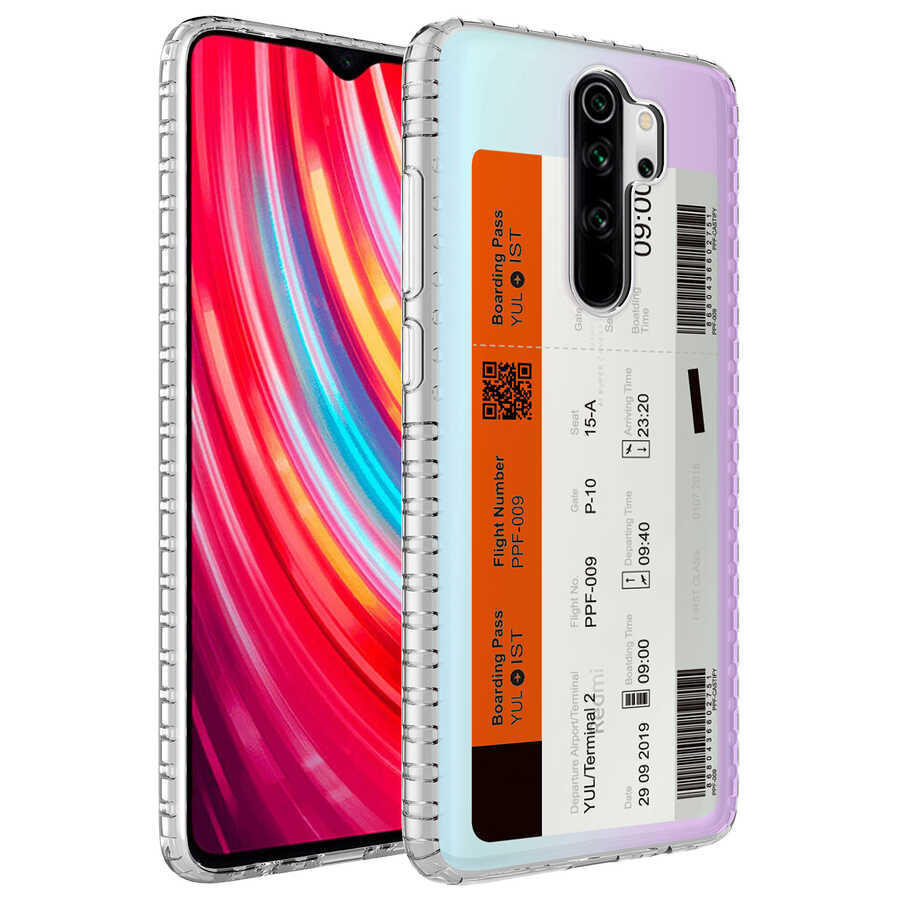 Xiaomi Redmi Note 8 Pro Uyumlu Kılıf Airbag Kenarlı Renkli Desenli Silikon Zore Elegans Kapak