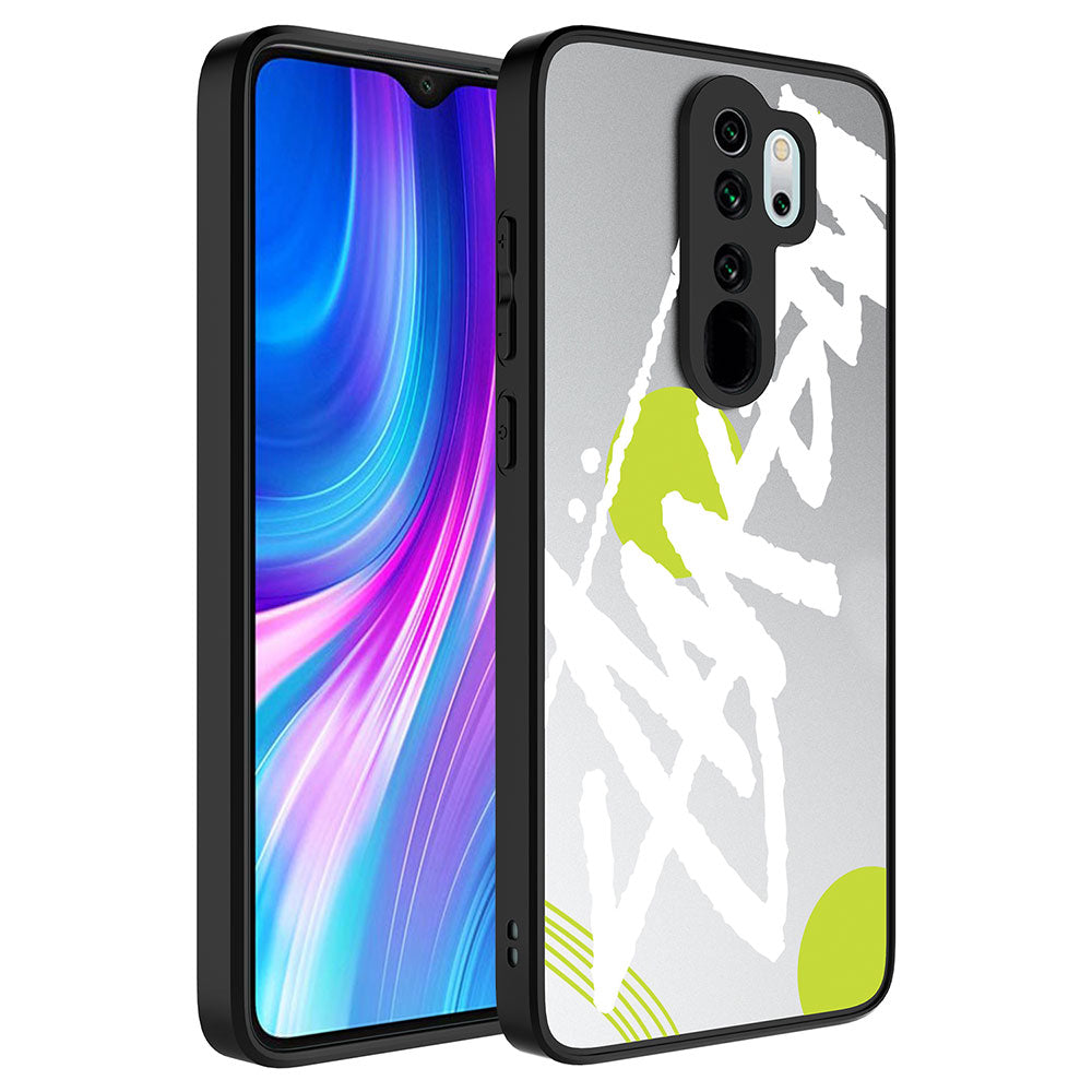Xiaomi Redmi Note 8 Pro Uyumlu Kılıf Aynalı Desenli Kamera Korumalı Parlak Zore Mirror Kapak