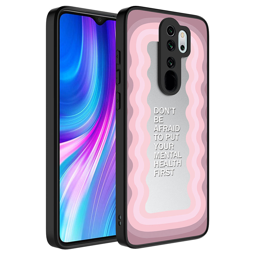 Xiaomi Redmi Note 8 Pro Uyumlu Kılıf Aynalı Desenli Kamera Korumalı Parlak Zore Mirror Kapak