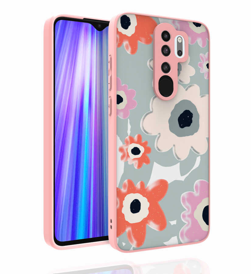 Xiaomi Redmi Note 8 Pro Uyumlu Kılıf Desenli Kamera Korumalı Parlak Zore Nora Kapak