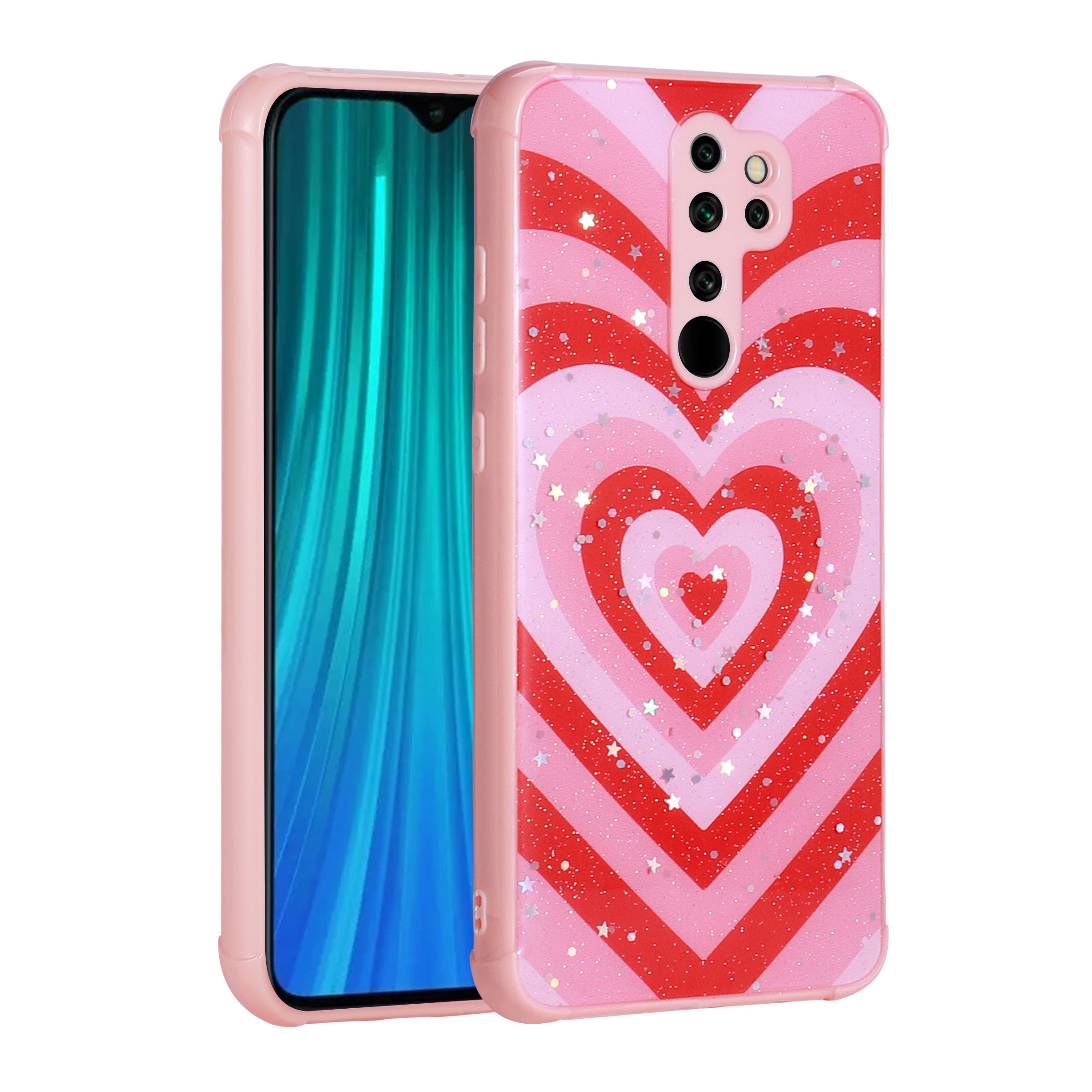 Xiaomi Redmi Note 8 Pro Uyumlu Kılıf Simli Desenli Kamera Korumalı Parlak Zore Popy Kapak