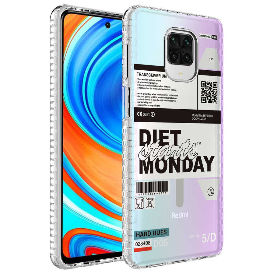 Xiaomi Redmi Note 9 Pro Uyumlu Kılıf Airbag Kenarlı Renkli Desenli Silikon Zore Elegans Kapak