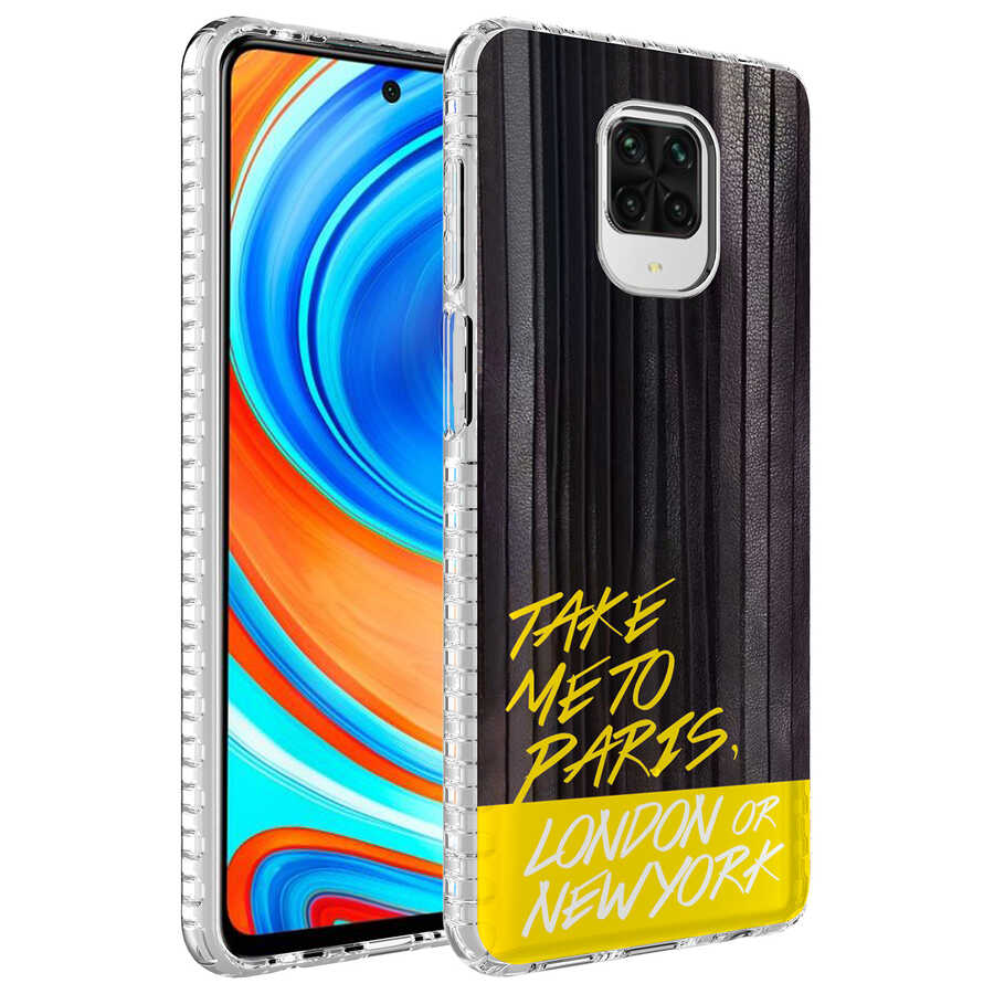 Xiaomi Redmi Note 9 Pro Uyumlu Kılıf Airbag Kenarlı Renkli Desenli Silikon Zore Elegans Kapak