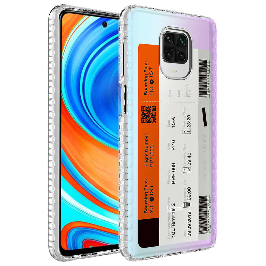 Xiaomi Redmi Note 9 Pro Uyumlu Kılıf Airbag Kenarlı Renkli Desenli Silikon Zore Elegans Kapak