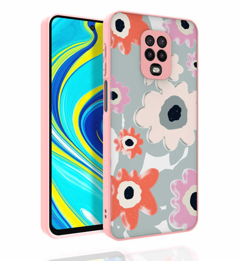 Xiaomi Redmi Note 9 Pro Uyumlu Kılıf Desenli Kamera Korumalı Parlak Zore Nora Kapak