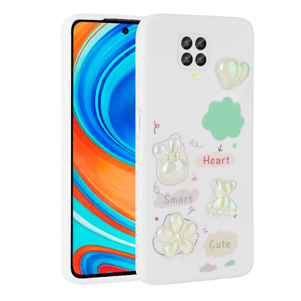 Xiaomi Redmi Note 9 Pro Uyumlu Kılıf Kabartma Figürlü Parlak Zore Toys Silikon Kapak