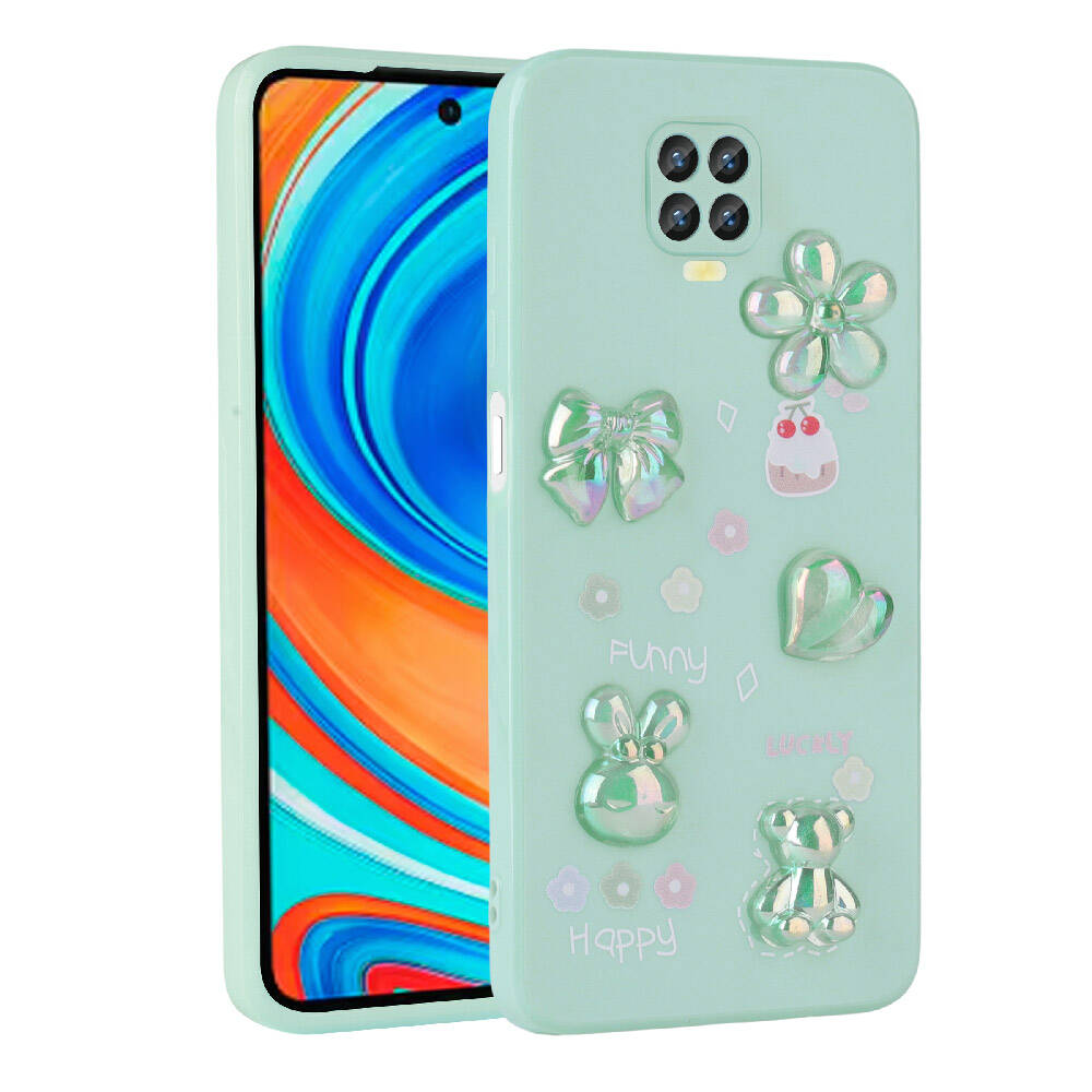 Xiaomi Redmi Note 9 Pro Uyumlu Kılıf Kabartma Figürlü Parlak Zore Toys Silikon Kapak