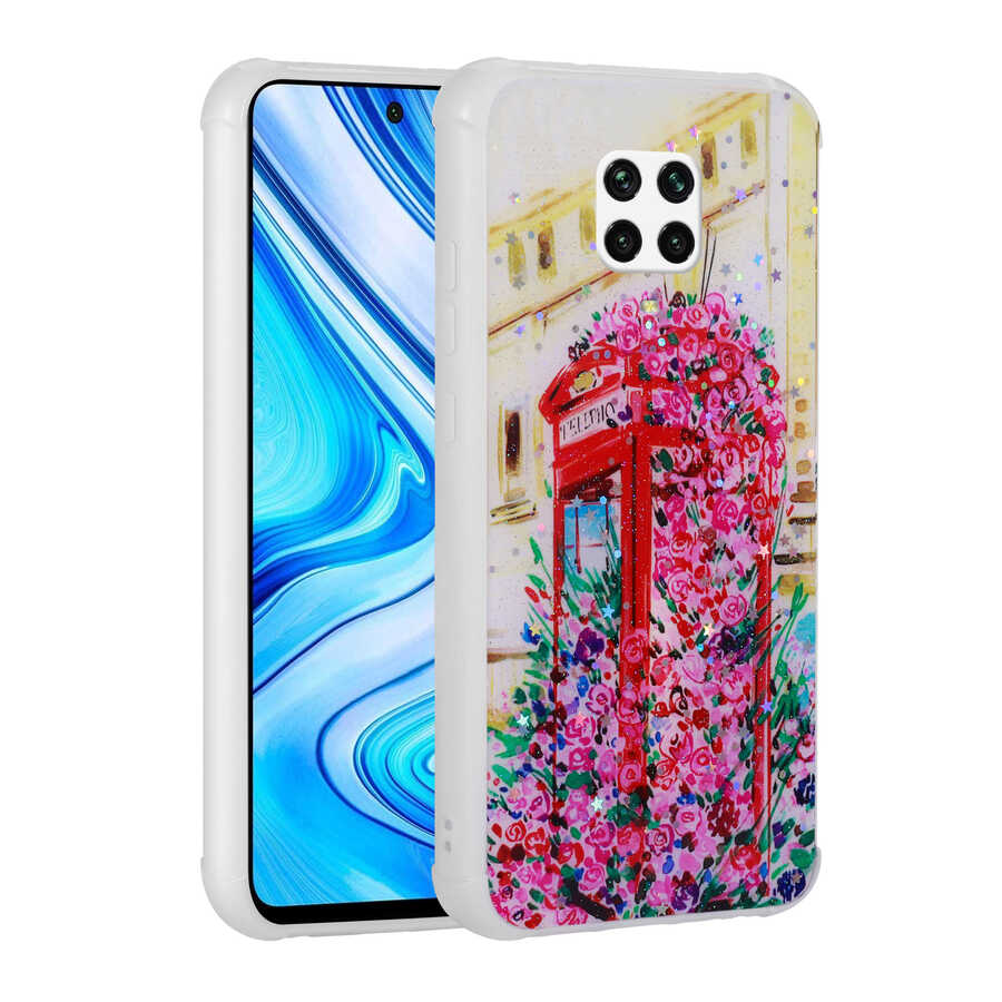 Xiaomi Redmi Note 9 Pro Uyumlu Kılıf Simli Desenli Kamera Korumalı Parlak Zore Popy Kapak