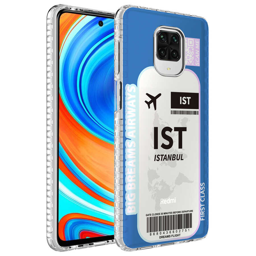 Xiaomi Redmi Note 9S Uyumlu Kılıf Airbag Kenarlı Renkli Desenli Silikon Zore Elegans Kapak