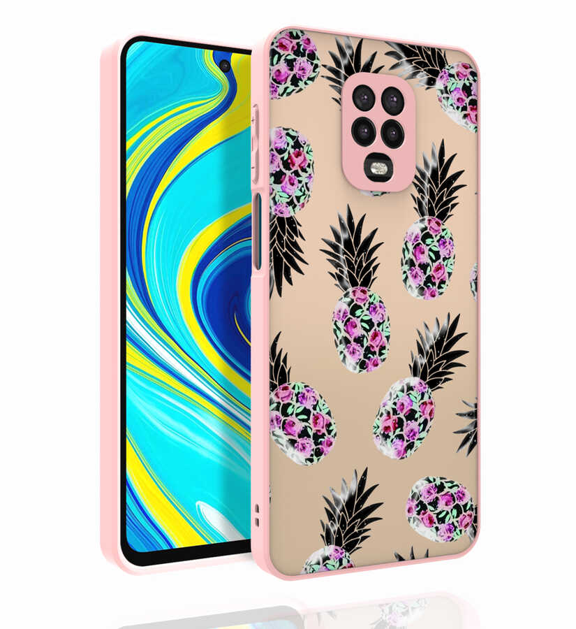 Xiaomi Redmi Note 9S Uyumlu Kılıf Desenli Kamera Korumalı Parlak Zore Nora Kapak