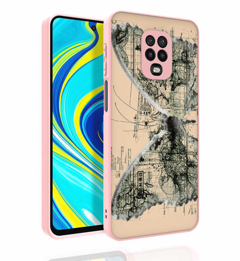 Xiaomi Redmi Note 9S Uyumlu Kılıf Desenli Kamera Korumalı Parlak Zore Nora Kapak
