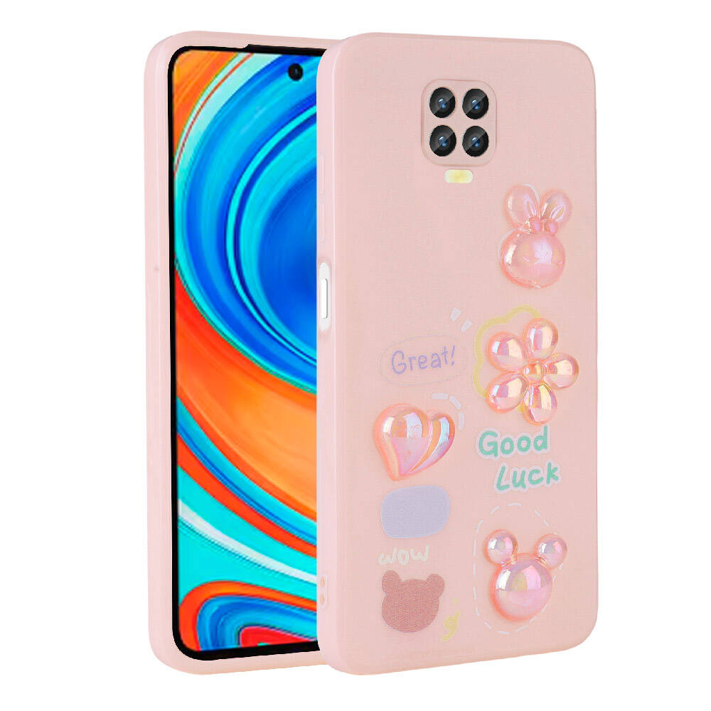 Xiaomi Redmi Note 9S Uyumlu Kılıf Kabartma Figürlü Parlak Zore Toys Silikon Kapak